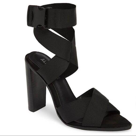 Alias Mae Soli Canvas Heeled Black Sandals - Picture 1 of 12